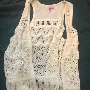 Cotton Knit Fringe Vest